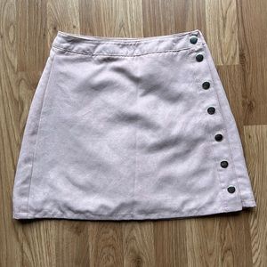 H&M Divided light pink faux suede mini skirt